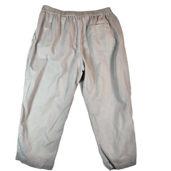 COS XL Relaxed Fit Tapered Pants Tan Cotton Lyocell Elastic Waist Minimal *Flaw* - Picture 2 of 10